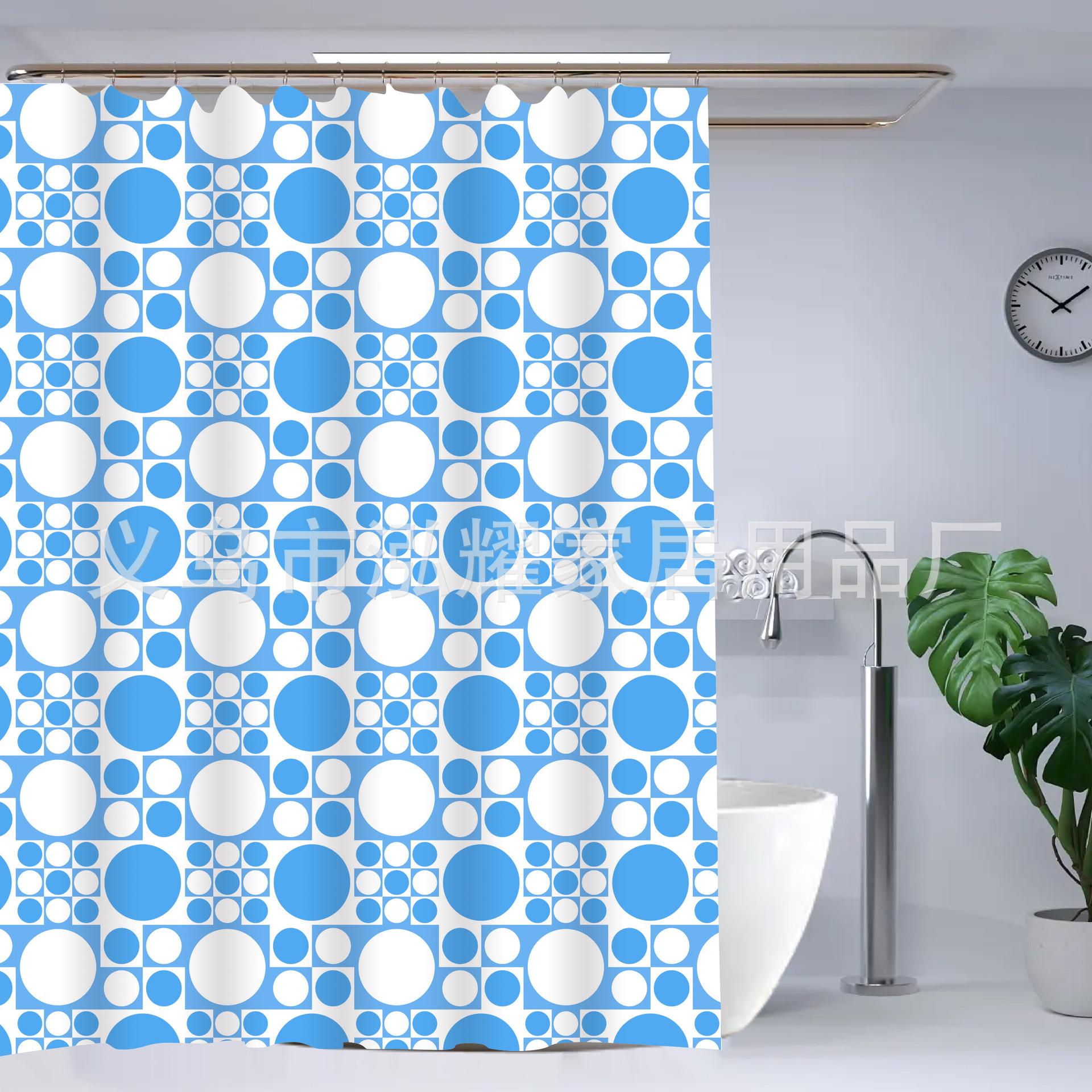 浴帘涤纶/浴室帘欧式/折叠浴帘/浴室帘peva/浴室帘女人简约产品图