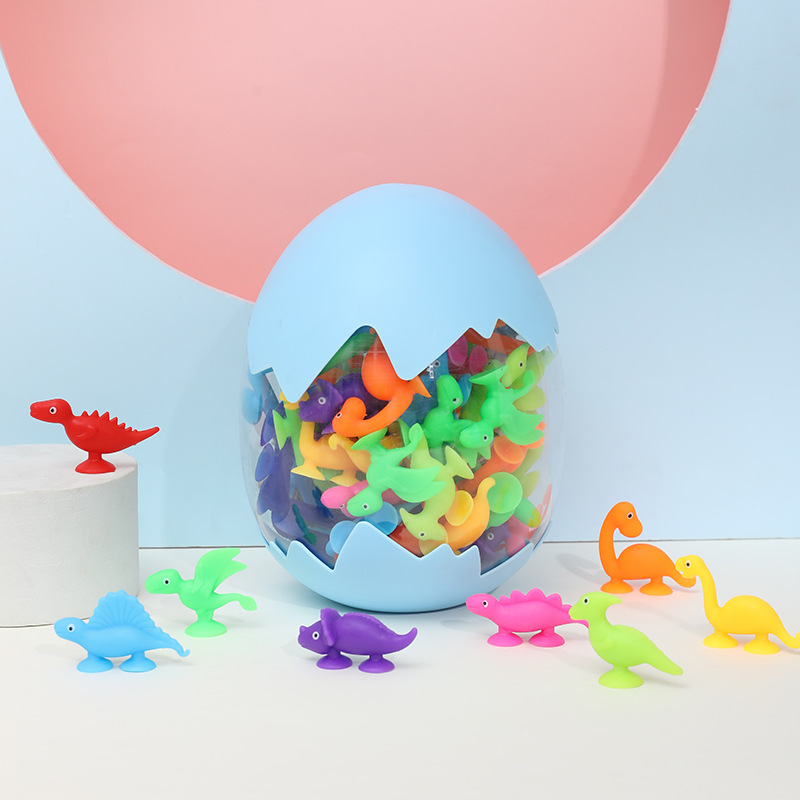 跨境热销新品恐龙系列吸吸乐粘粘乐卡通创意软硅胶积木DIY玩具