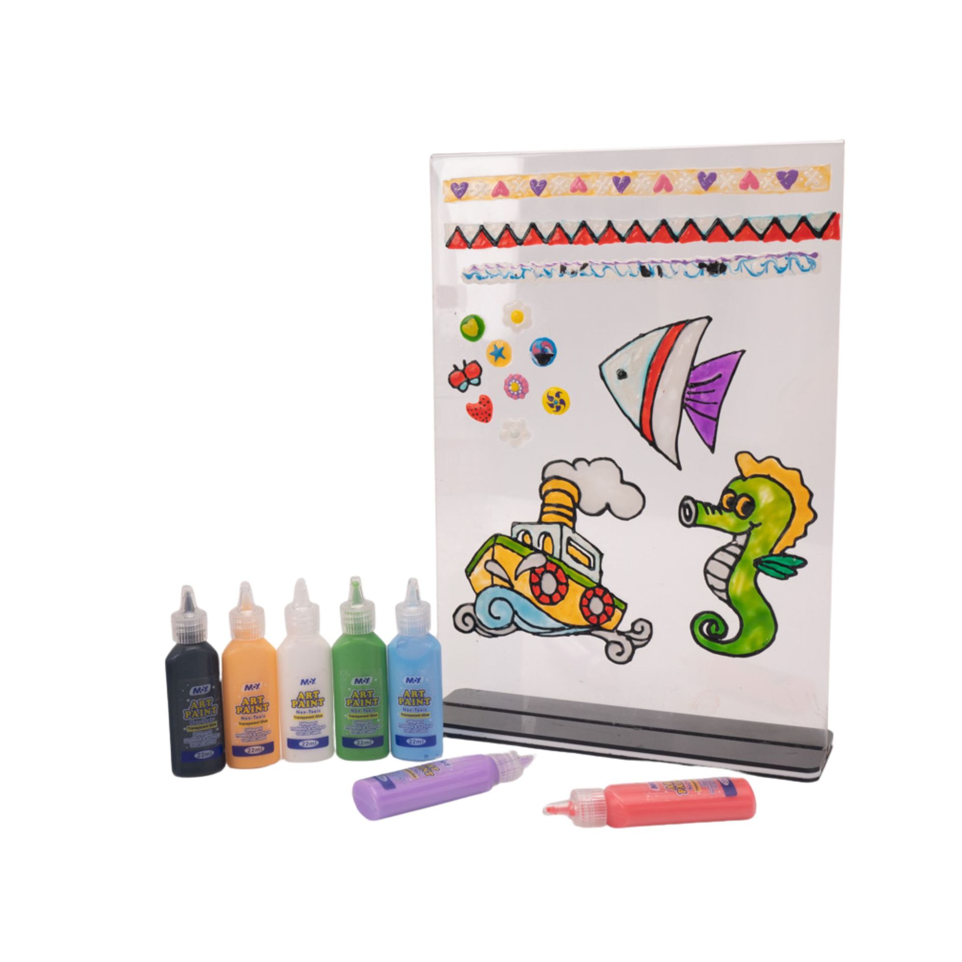 Glue brushes, children's crystal glue, no-baking diy painting material, window color, hand-painted paint, gift decoration, pearlescent Specification image