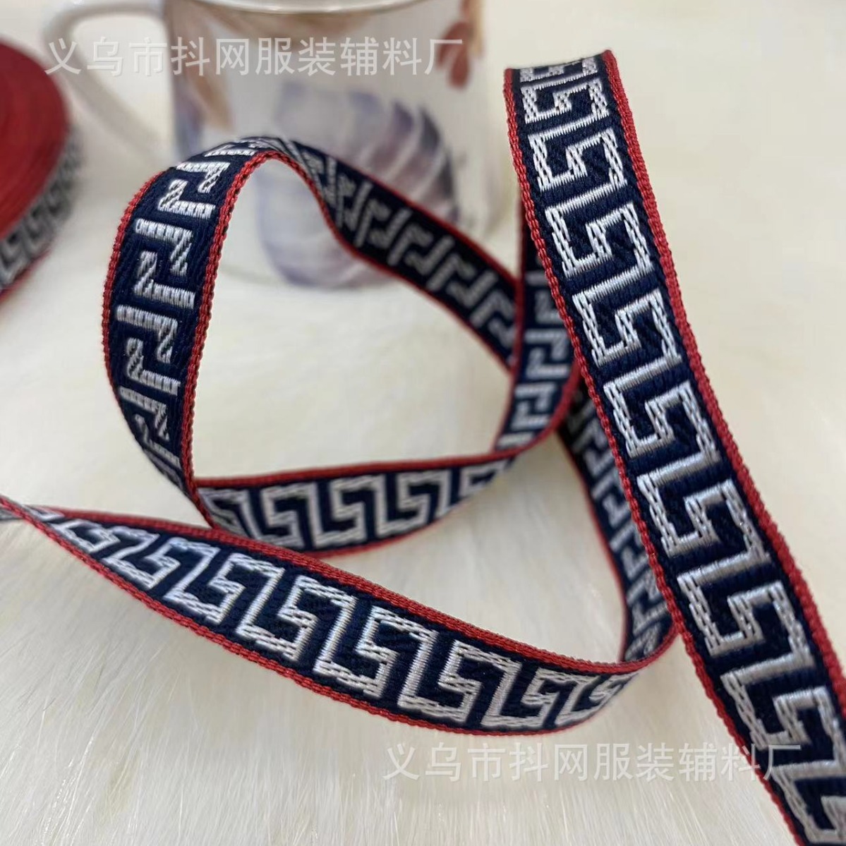 1.0-1.3cm "Great Wall" handmade DIY bow jacquard embroidery webbing in large stock Specification image