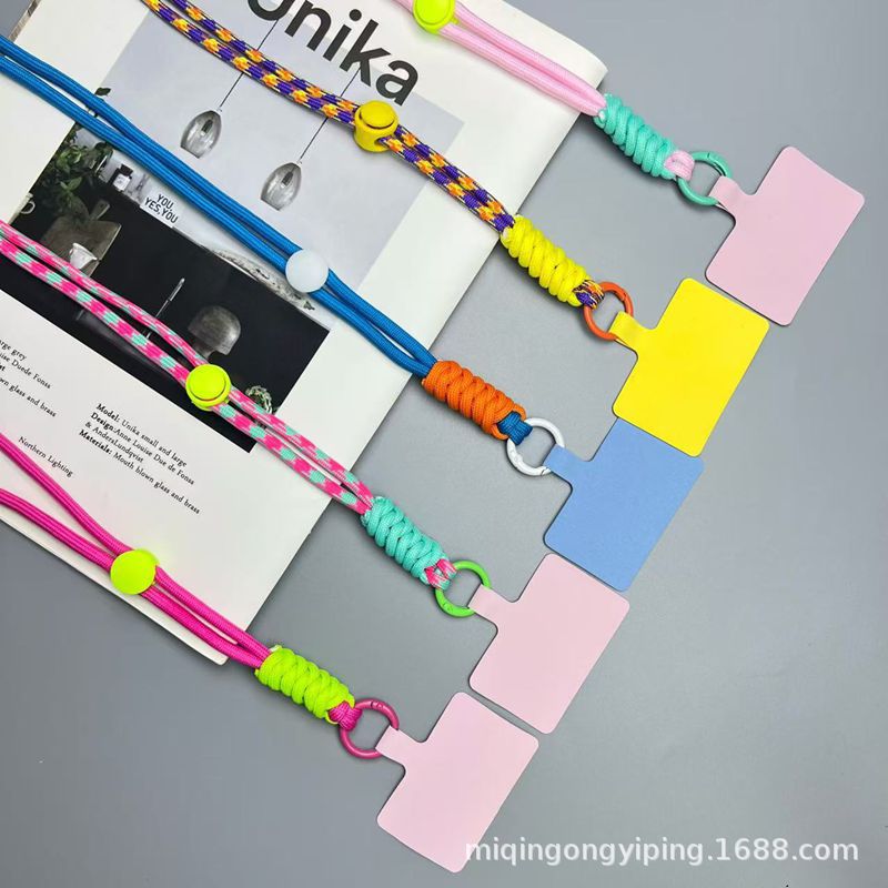 Color-blocked knotted phone lanyard, creative hand-woven neck lanyard, phone case keychain, detachable anti-loss lanyard