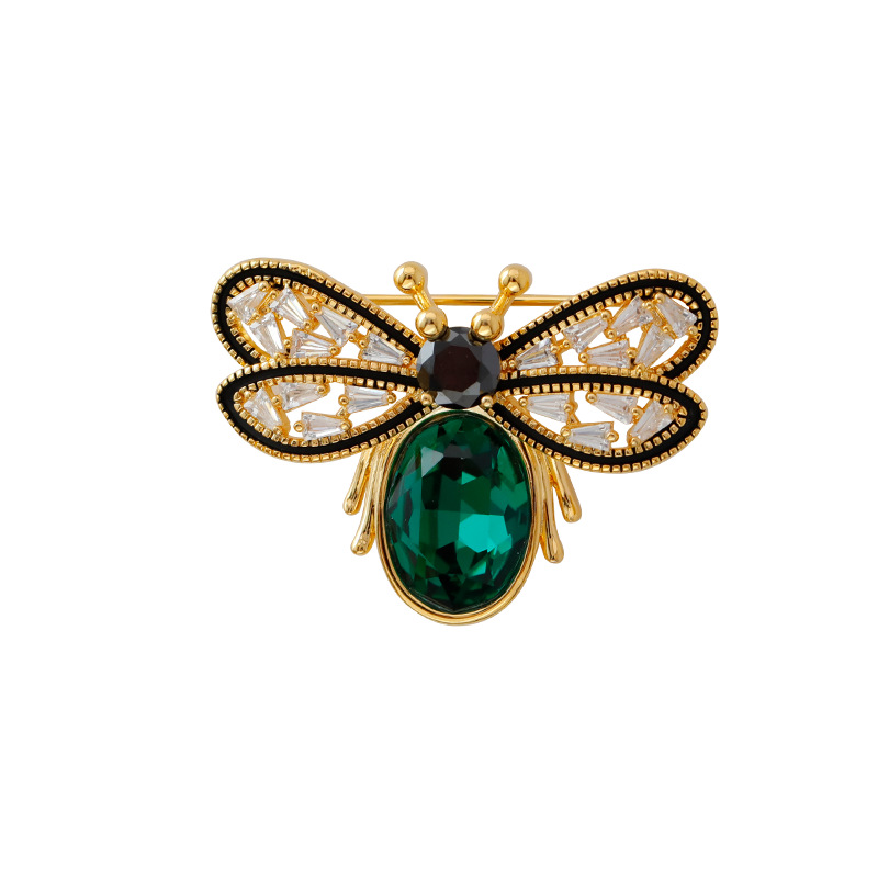 Hyacinth cute bee brooch, high-end women's exquisite brooch, Chinese-style coat suit accessory, design sense, anti-glare pin buckle Item Picture
