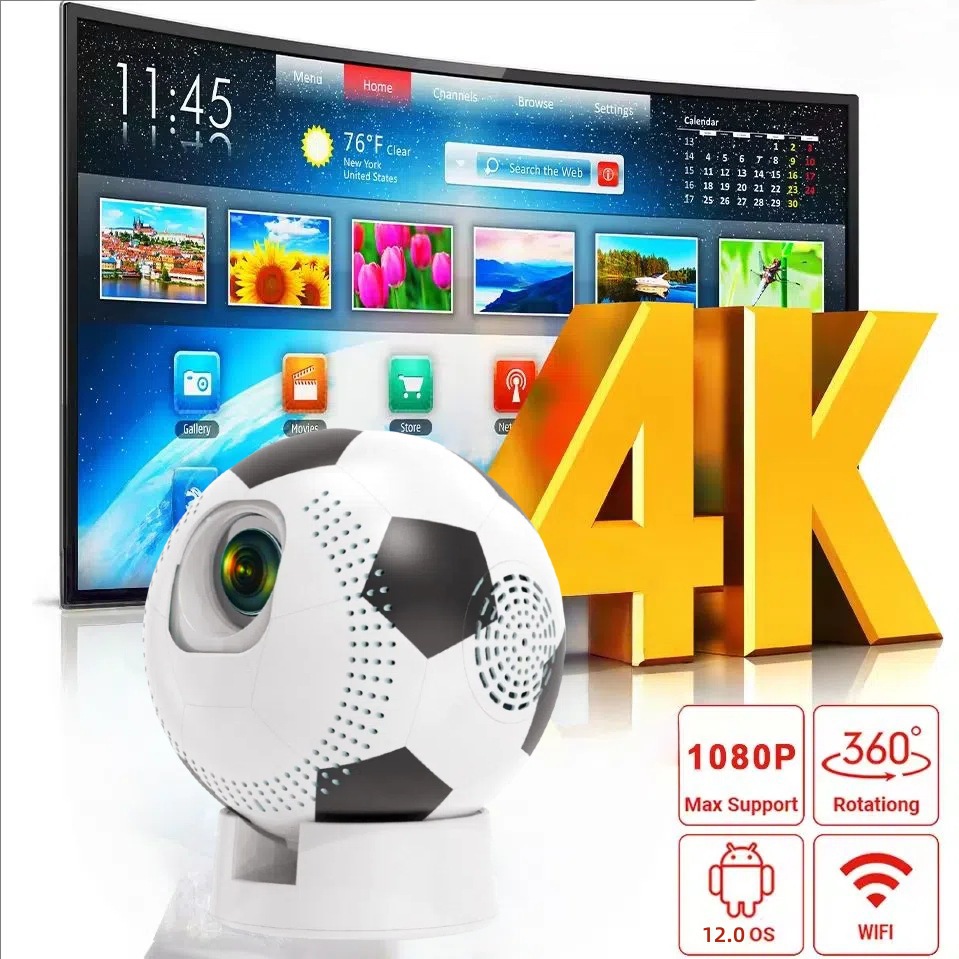 YS-Q8 Cross-border Export version World Cup Football Projector, Home Ultra-high-definition 4K electronic focusing, mobile phone screen projection 720P factory wholesale Specification image