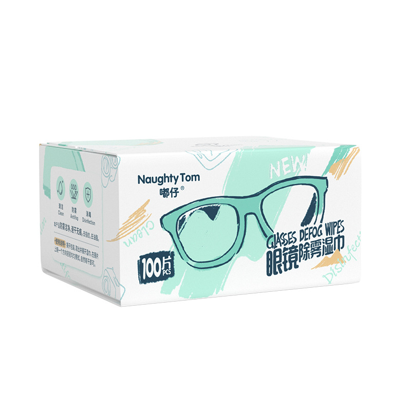 Factory stock of anti-fog wet wipes for glasses, disposable lens screen cleaning paper, lens cleaning wet wipes for glasses, customized Item Picture