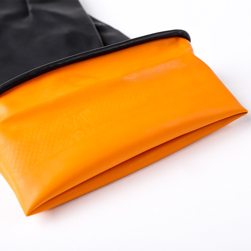 Kitchen cleaning household latex gloves, rubber and rubber labor protection acid and alkali resistant industrial gloves manufacturer wholesale 160g details Picture