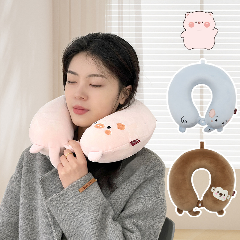 卡通动物慢回弹记忆棉U型枕 康乐屋办公室护颈午休旅行护颈枕批发详情图2