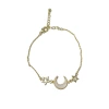 Korean-style high-end zircon star and moon adjustable bracelet, light luxury, retro fashion, individual and niche design, elegant bracelet Item Picture