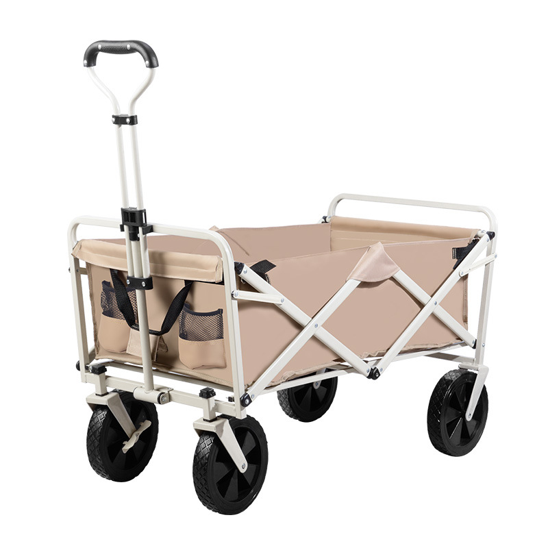 Outdoor camping cart, all-metal campsite trailer, foldable stall cart, lightweight travel, camping and picnic Item Picture