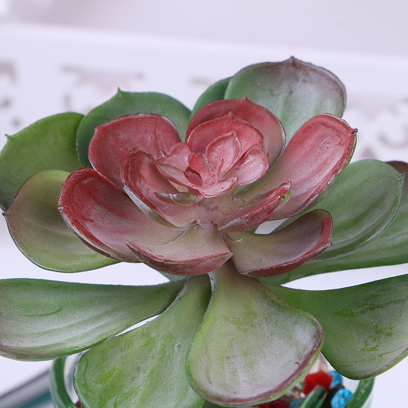 多肉仿真花/花篮装饰/柳编/凤眼菩提/挂件白底实物图