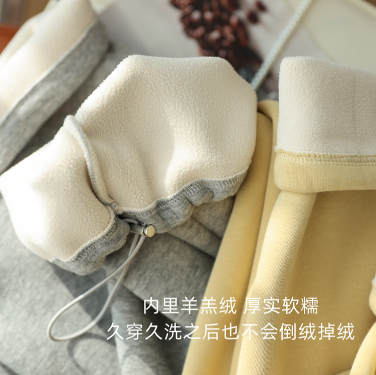 One for the winter! Two pairs of fleece and thickened casual pants with elastic waist, loose straight leg and wide leg sports sweatpants for women in autumn and winter Specification image