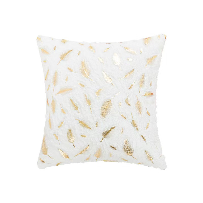 Beige gilded feather cushions, light luxury living room sofa cushions, decorative cushions, modern and simple home cushions Specification image