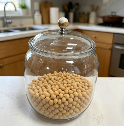 Household transparent moisture-proof glass handle storage jar, grain and cereal storage jar, snack storage jar, refrigerator storage box