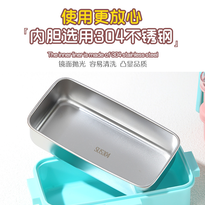 Cartoon student lunch box, multi-sized fruit lunch box, mini bento box, 304 stainless steel Specification image