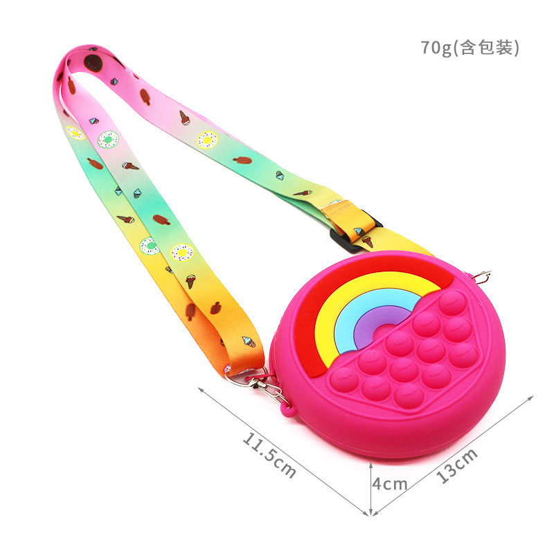 Rat Killer Pioneer Silicone Cartoon Press crossbody Bag, Unicorn Children's single-shoulder bag, Girls' crossbody small square bag wholesale Item Picture