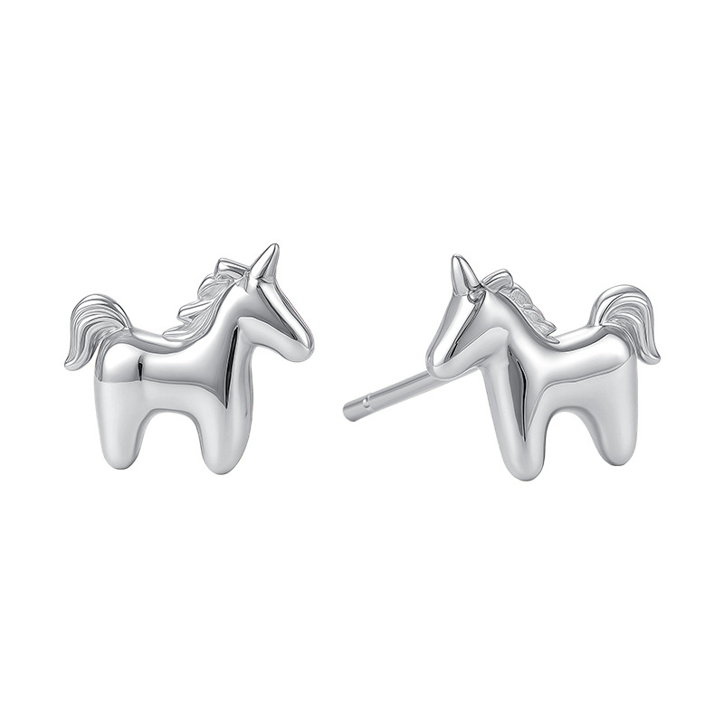 Zhuoheng Select New AliExpress earrings, European and American cross-border S925 silver inlaid hip-hop style stud earrings, high-end and light luxury earrings details Picture