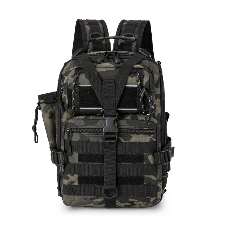 Cross-border Amazon Lure bags, multi-functional large-capacity fishing bags, outdoor sports camouflage chest bags, cycling backpacks details Picture