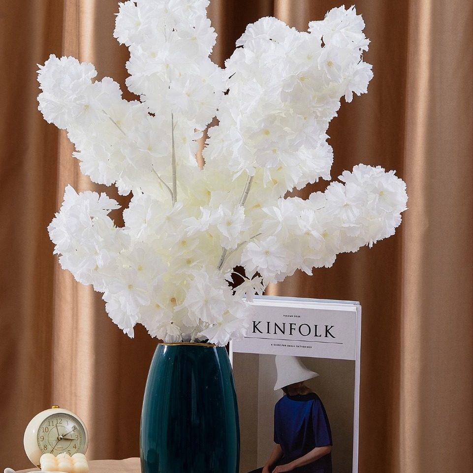 仿真樱花白杆子飘雪客厅影楼婚庆装饰