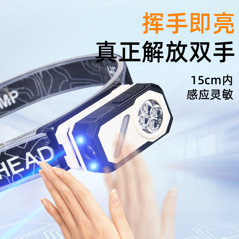 Strong Headlight Induction Clamp Magnetic Attraction Work Light Type-C Charging Digital Display Multi-Functional Induction Headlight Mini 2025 New Model details Picture