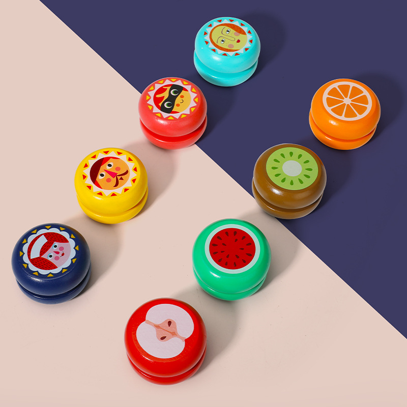 可爱木质溜溜球儿童卡通动物水果悠悠球yoyo球地摊热卖玩具小礼物细节图