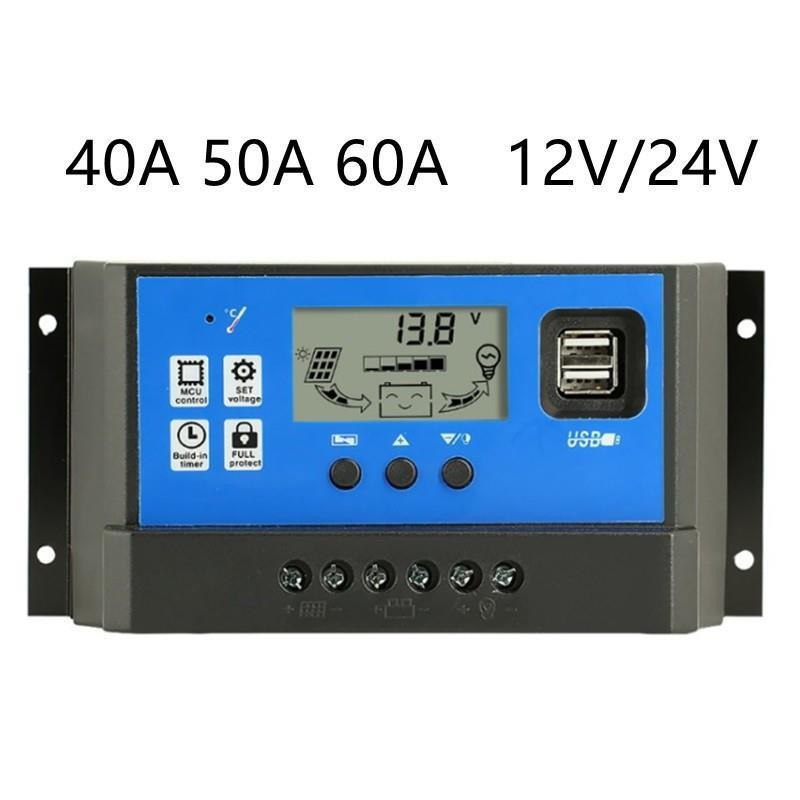 PWM solar controller 10A-60A intelligent lighting charging controller with dual USB12V/24V automatic recognition details Picture