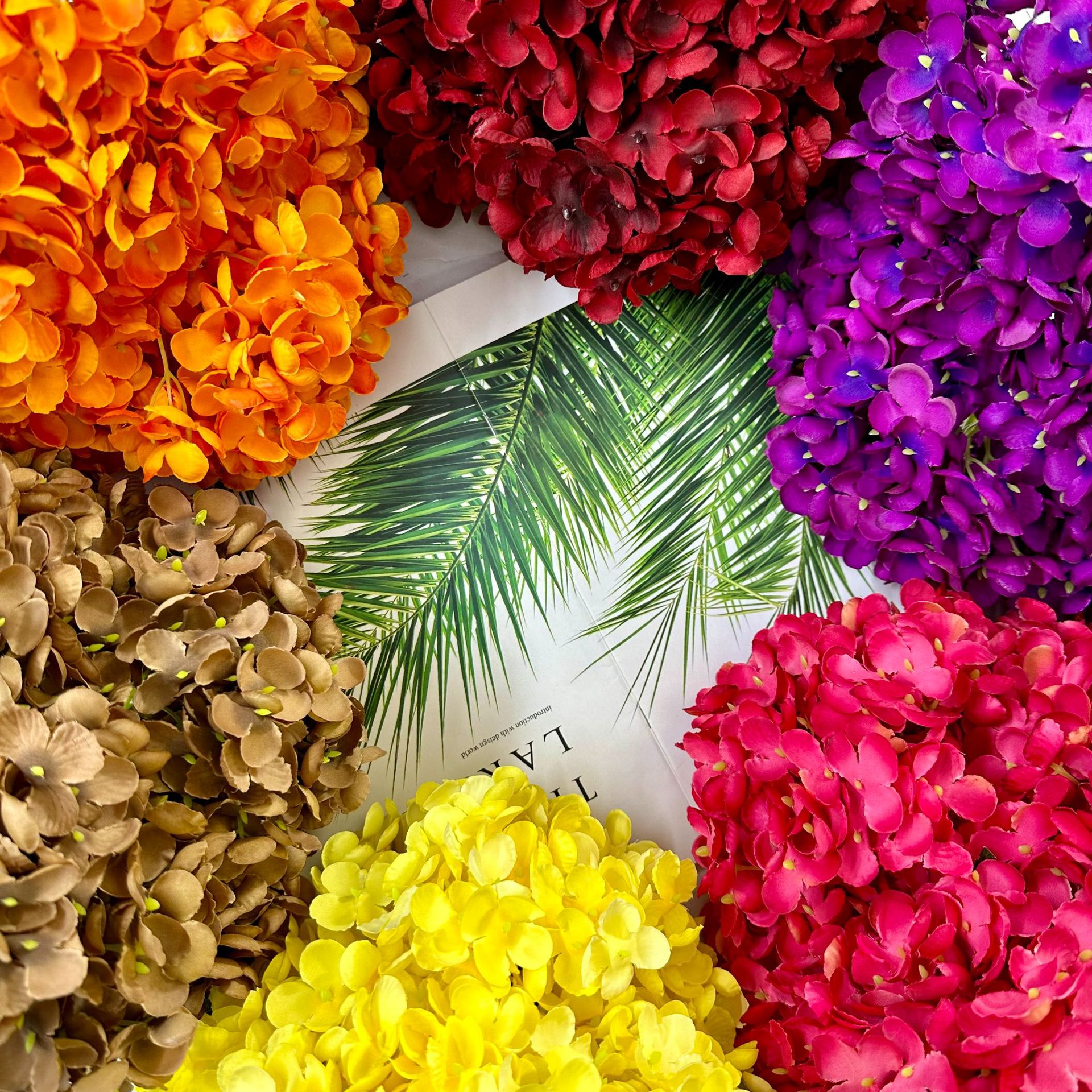 5-head artificial hydrangeas for shopping malls, hotels, home decoration, soft furnishings, wedding decorations, photography, and wholesale Specification image