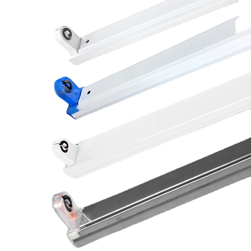 Empty bracket 1.2-meter single tube, double tube with lampshade tube lamp stand, iron sheet t8 fluorescent lamp led lamp tube bracket shell Item Picture