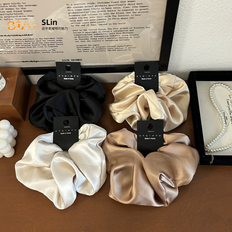 高品质复古超大18cm直径缎面大肠发圈气质时尚高级感肥肠发圈头绳
