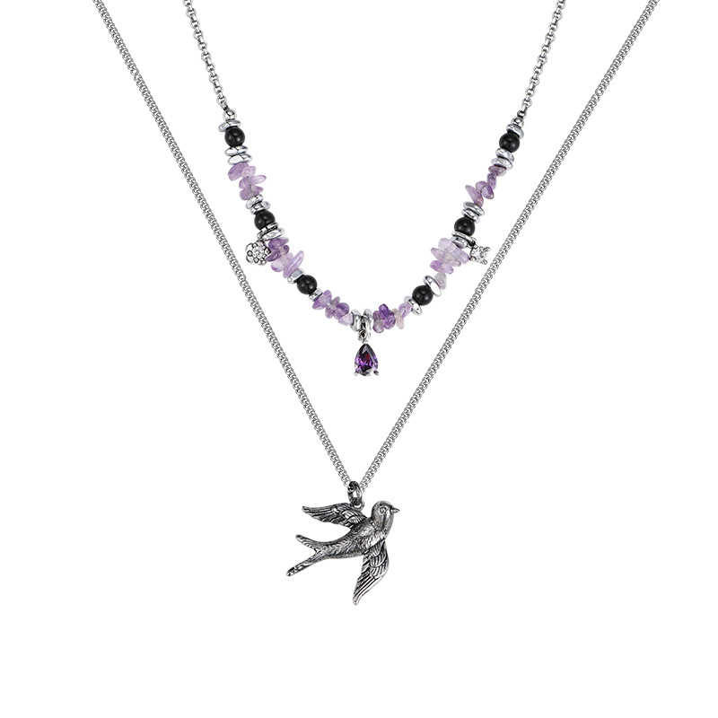 Original design of the Swallow series: Fashionable, niche, individual, simple, luxurious and high-end necklaces, bracelets, earrings and rings for women Item Picture