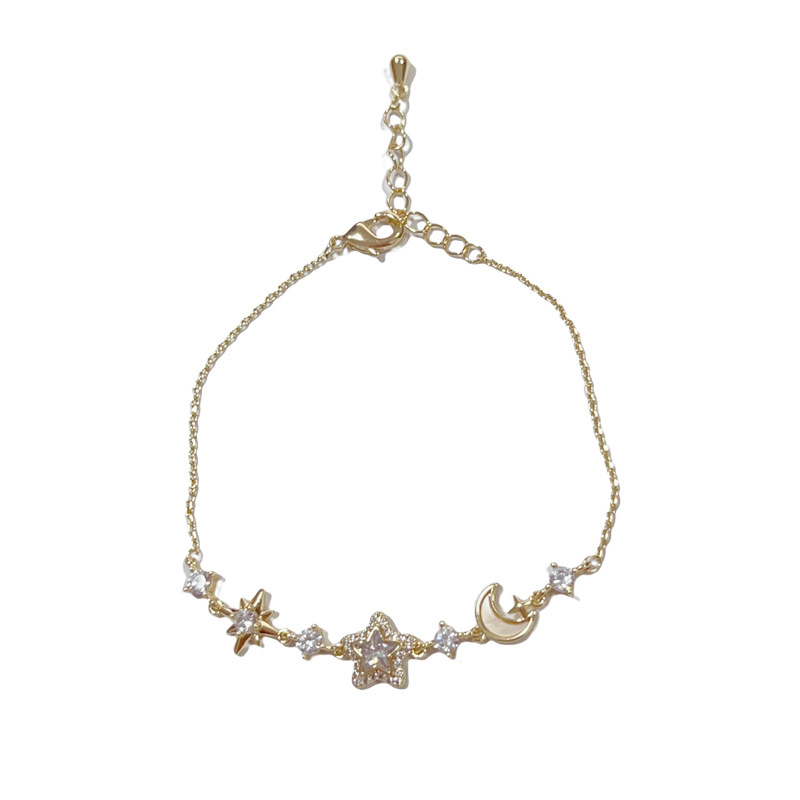 The new summer fashion, sweet and versatile diamond star moon bracelet is a niche, elegant and simple design accessory Item Picture
