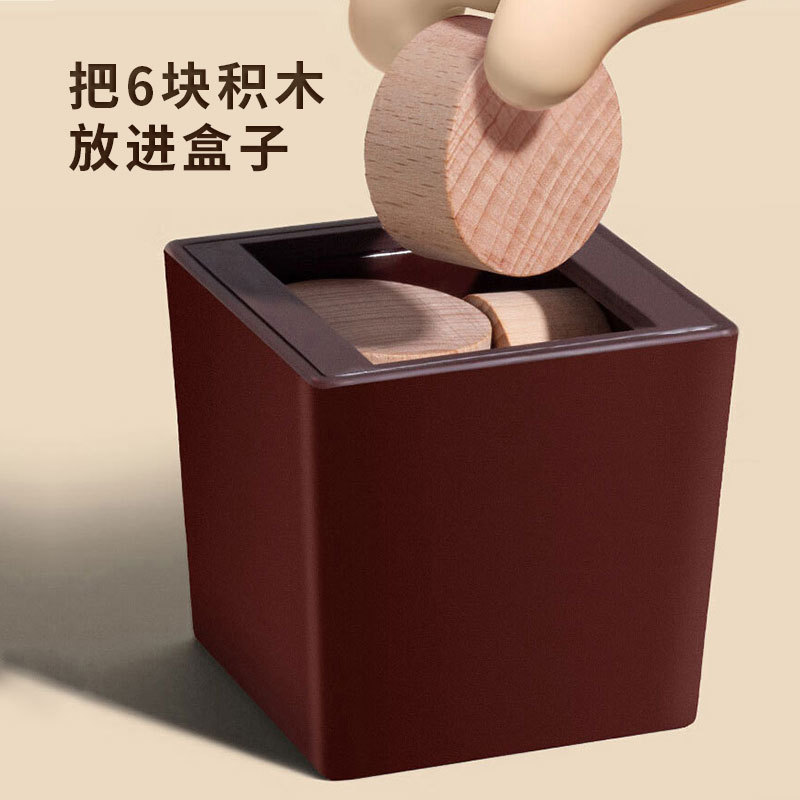 Cross-border creative wooden intelligence magic box toy 6-block challenge box puzzle and brain-teasing game details Picture