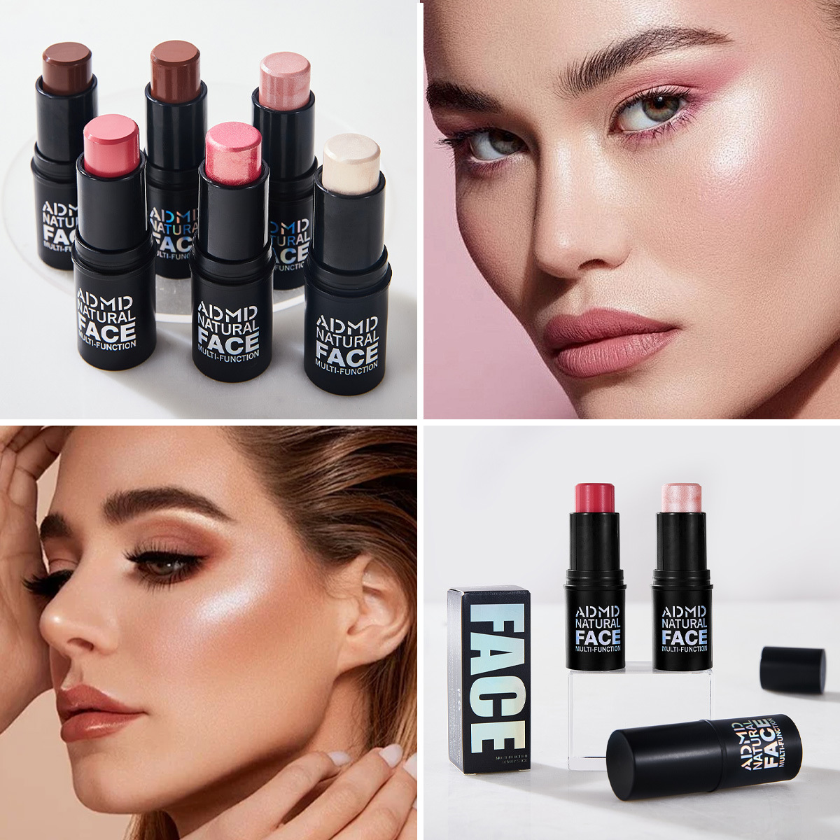 【 Exclusive for Foreign Trade 】 Wholesale of ADMD High-gloss Contouring sticks, three-dimensional brightening contour shadow pens, and facial blush sticks Application Scenario