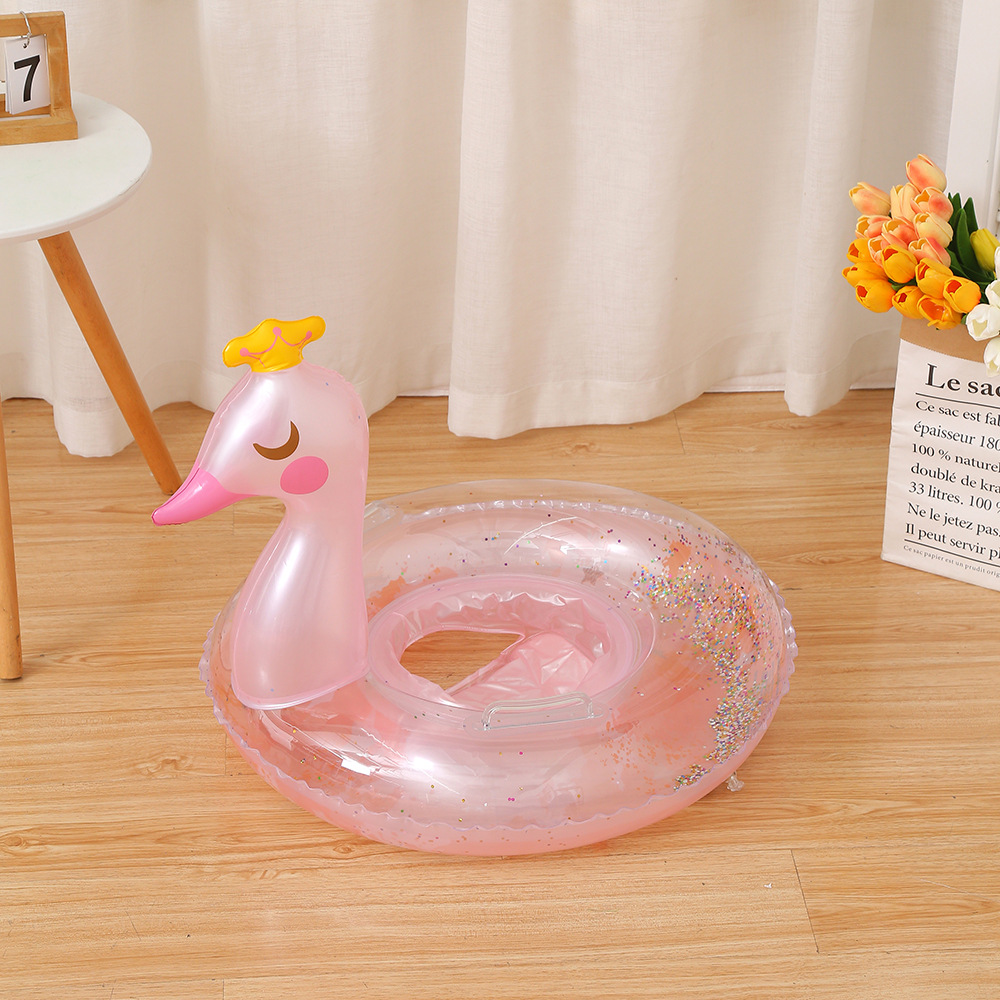 Cross-border new Crown Swan swimming ring, Instagram pink swan children's thickened seat ring, armpit swimming ring wholesale Application Scenario