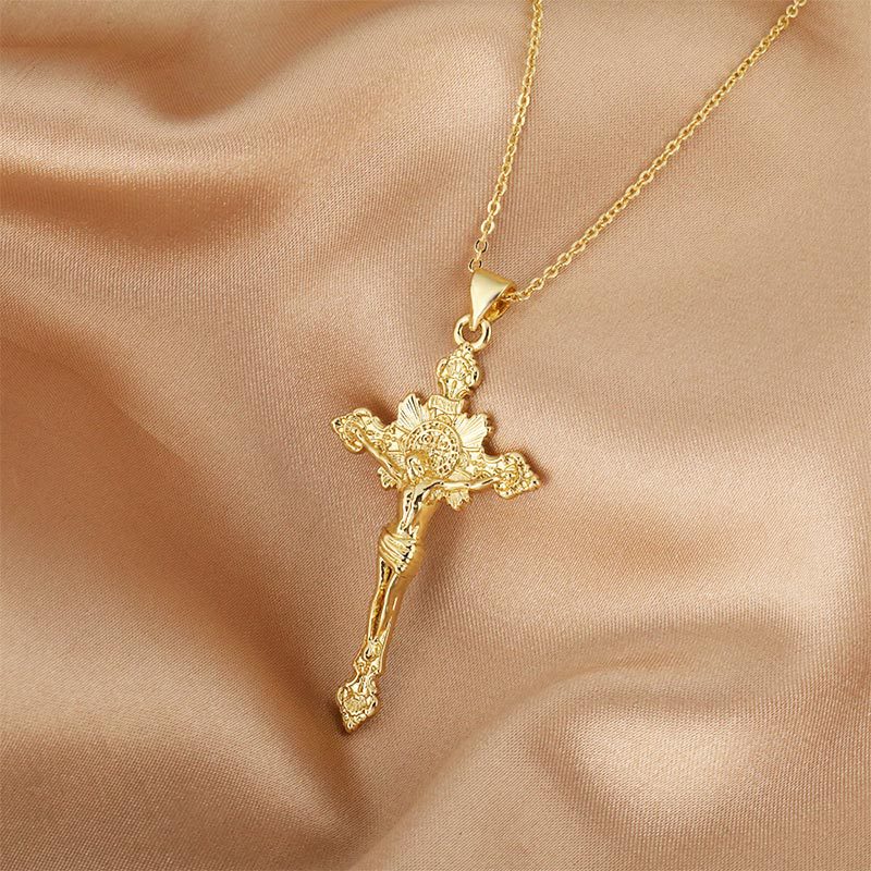 Cross-border best-selling new product: Creative cross necklace with micro-inlaid zircon, unique, original, simple and versatile. Factory wholesale