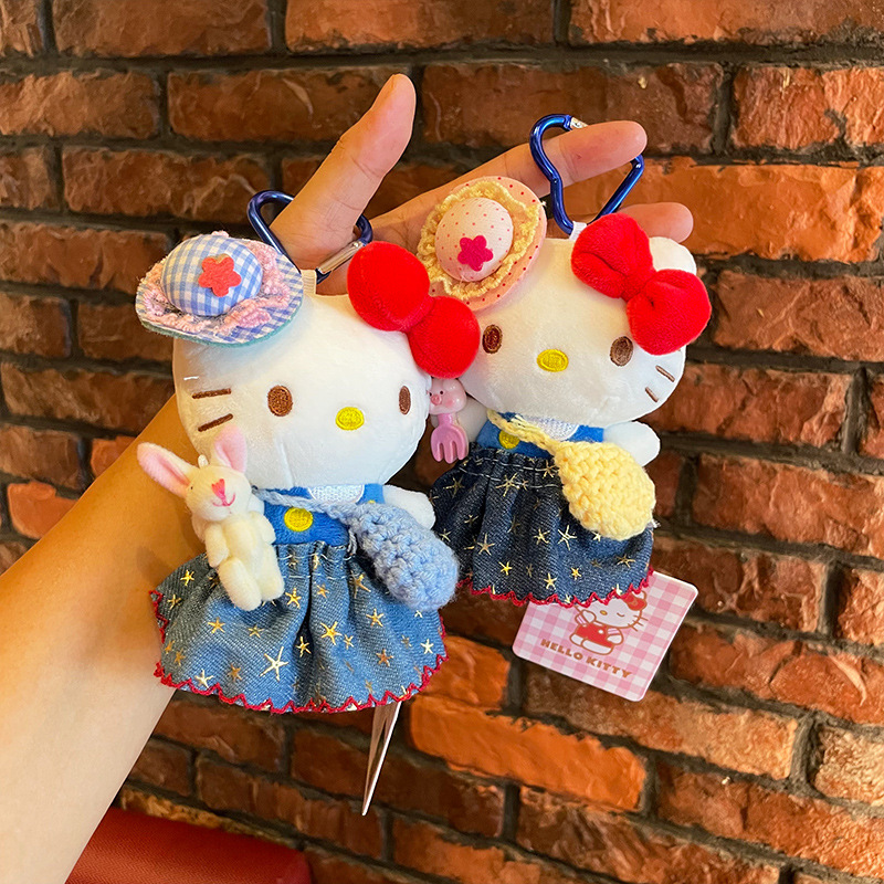Official cute secondary creation hellokitty small pendant plush toy kt cat keychain pendant bag pendant Specification image