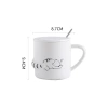 Creative and simple embossed lazy Cat ceramic cup, office home, girls' drinking water with covered spoon, milk coffee mug Item Picture