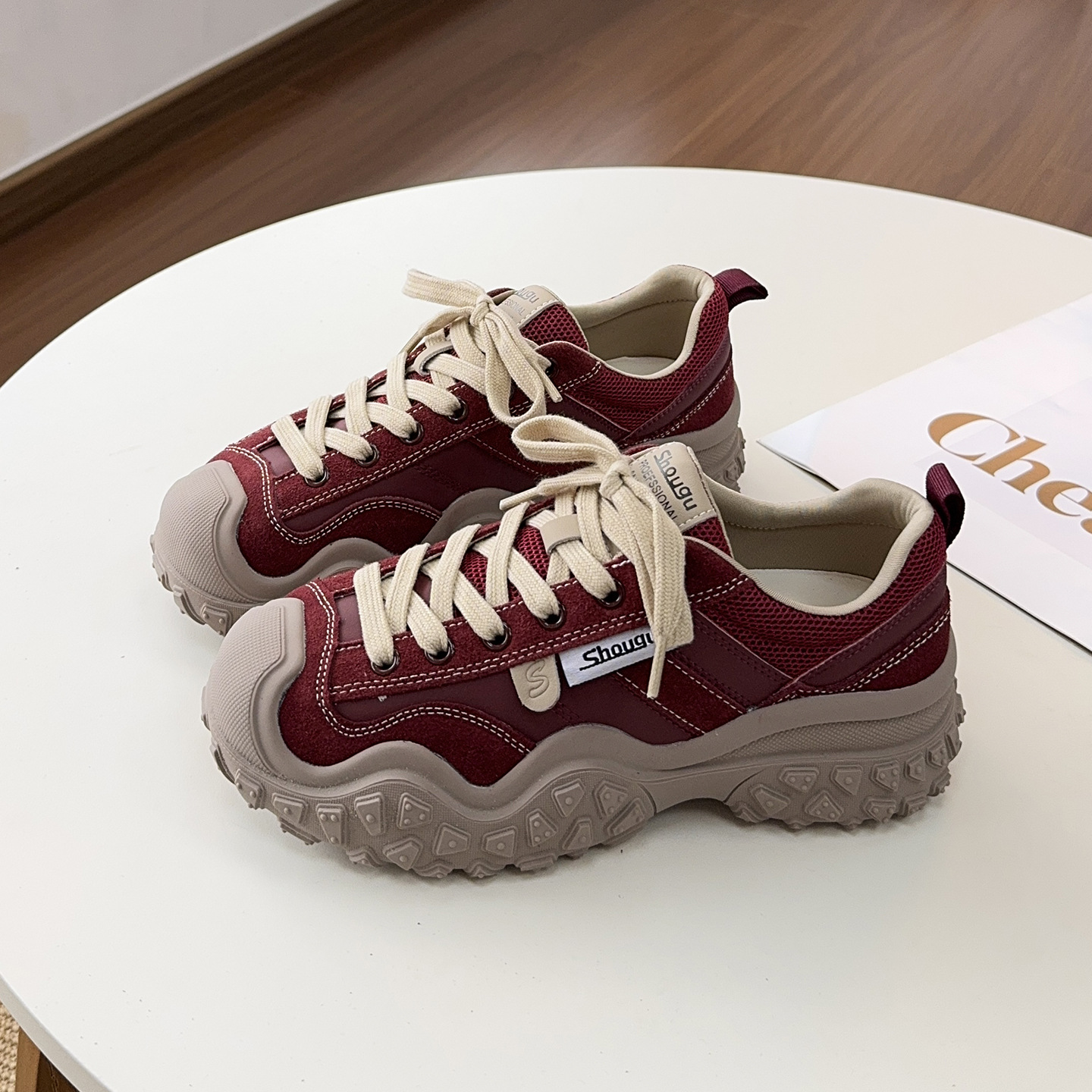 Shougu 2025, a super good-looking, cute and ugly thick-soled women's autumn new retro niche outdoor hiking shoes Dad shoes Specification image