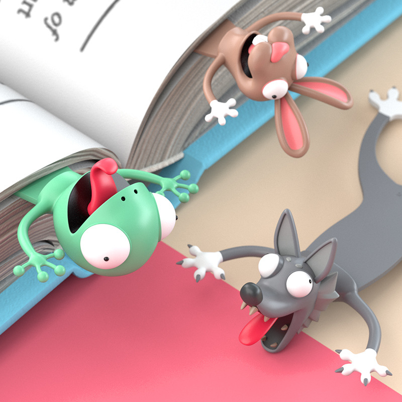 Jiuwumi Orange Text has created 3D animal bookmarks, original PVC creative cultural and creative stationery gifts that are cute and funny Specification image
