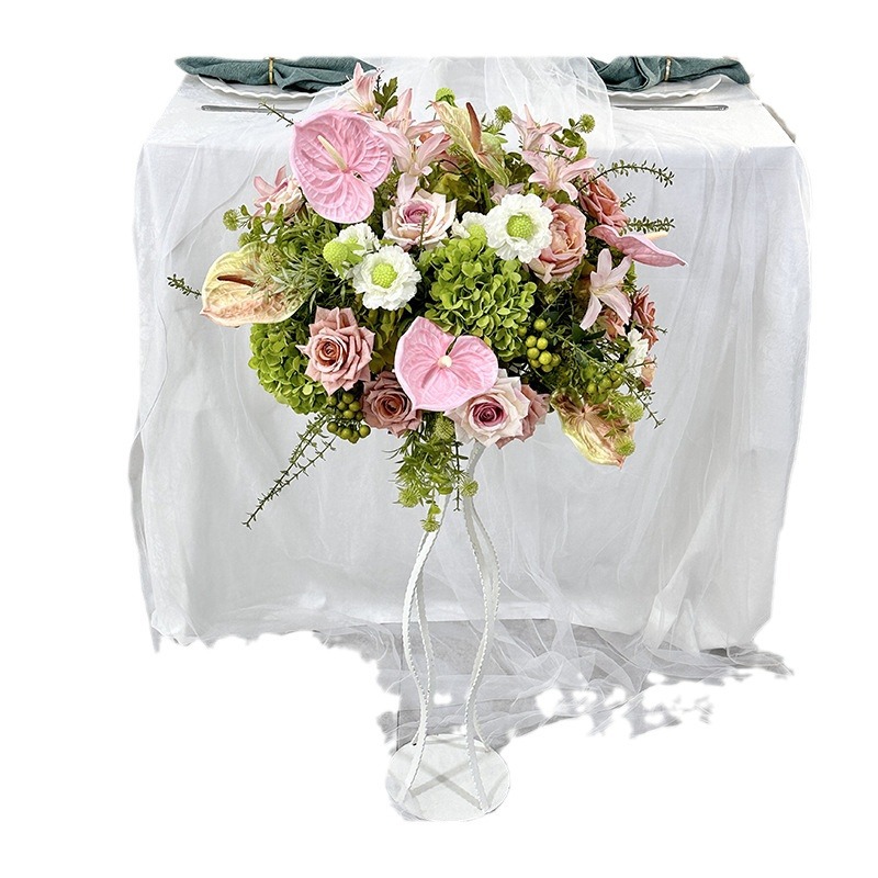 仿真花DIY发饰配件/仿真花/5朵塑膠花/假花/假花批发白底实物图