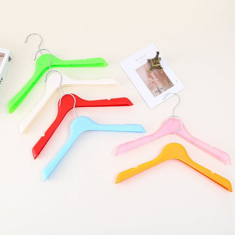 厂家直销塑料儿童衣架童装小孩宝宝白色塑料挂衣架子服装店用衣挂