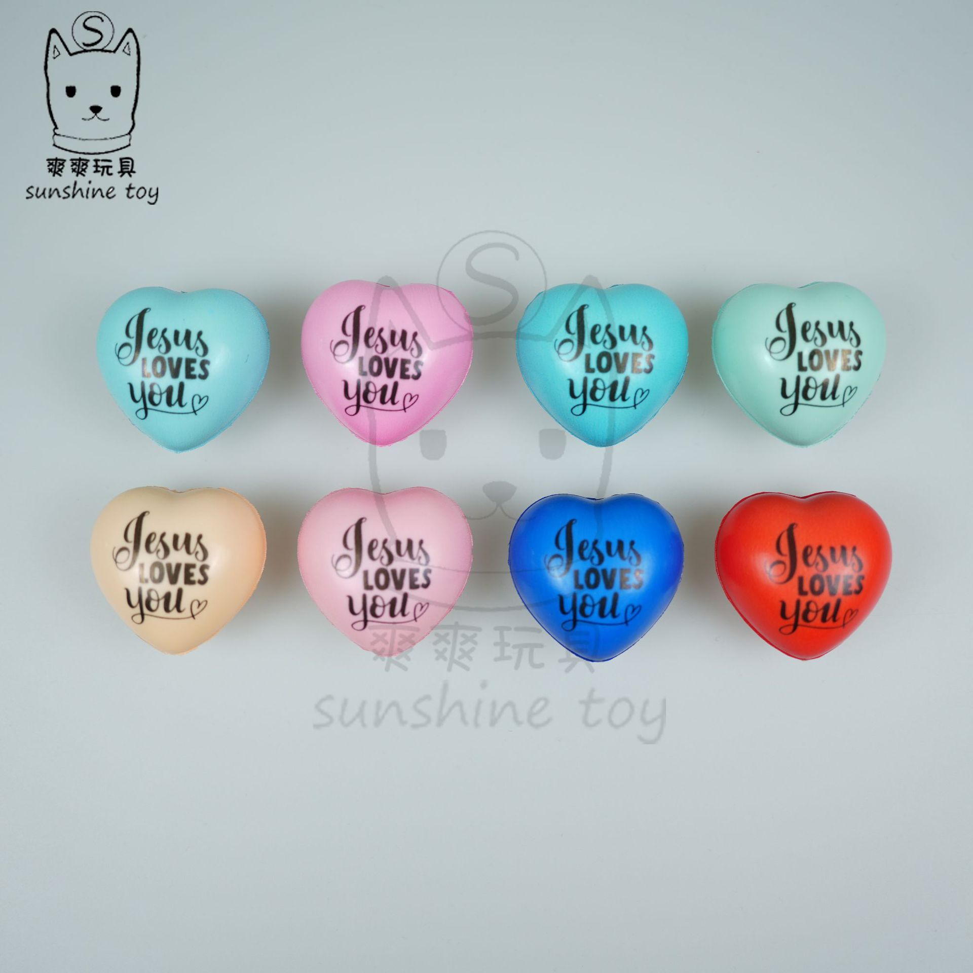 Cross-border Valentine's Day: 4cm foam sponge heart pressure ball, rehabilitation grip strength ball, red heart pu ball with LOGO printed Specification image