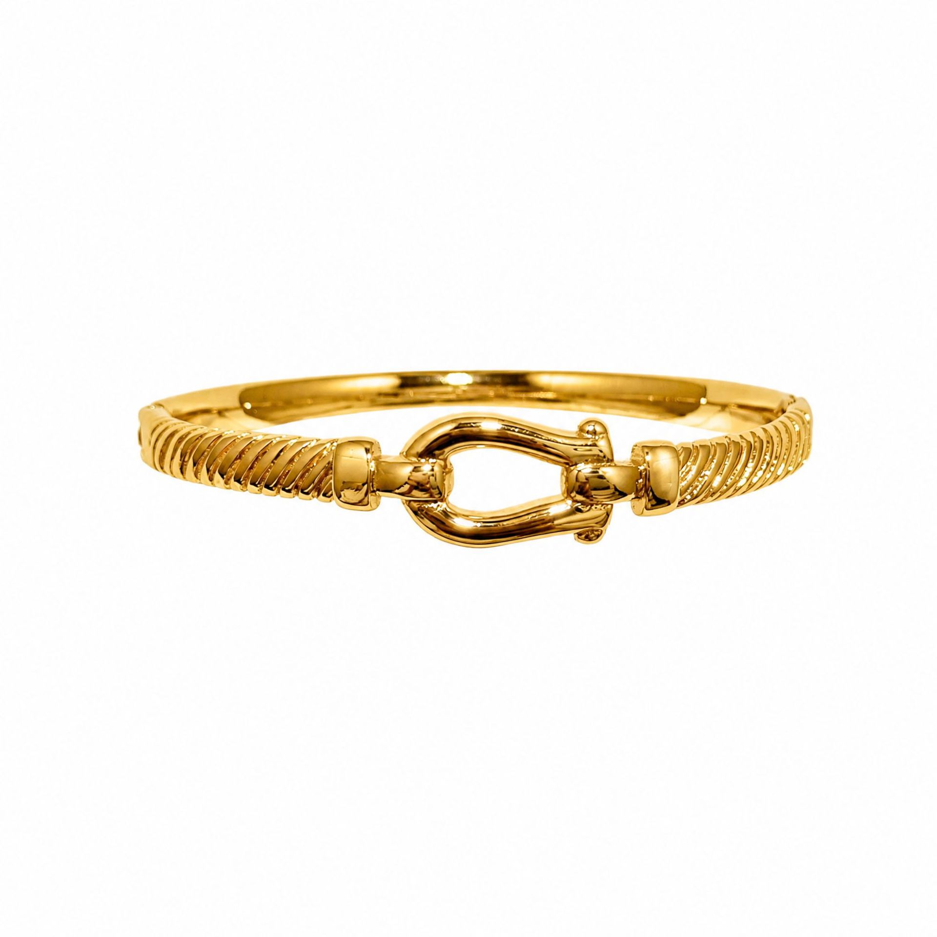 Cross-border light luxury titanium steel open ring with 18K gold plating that does not fade, geometric texture diamond ring details Picture