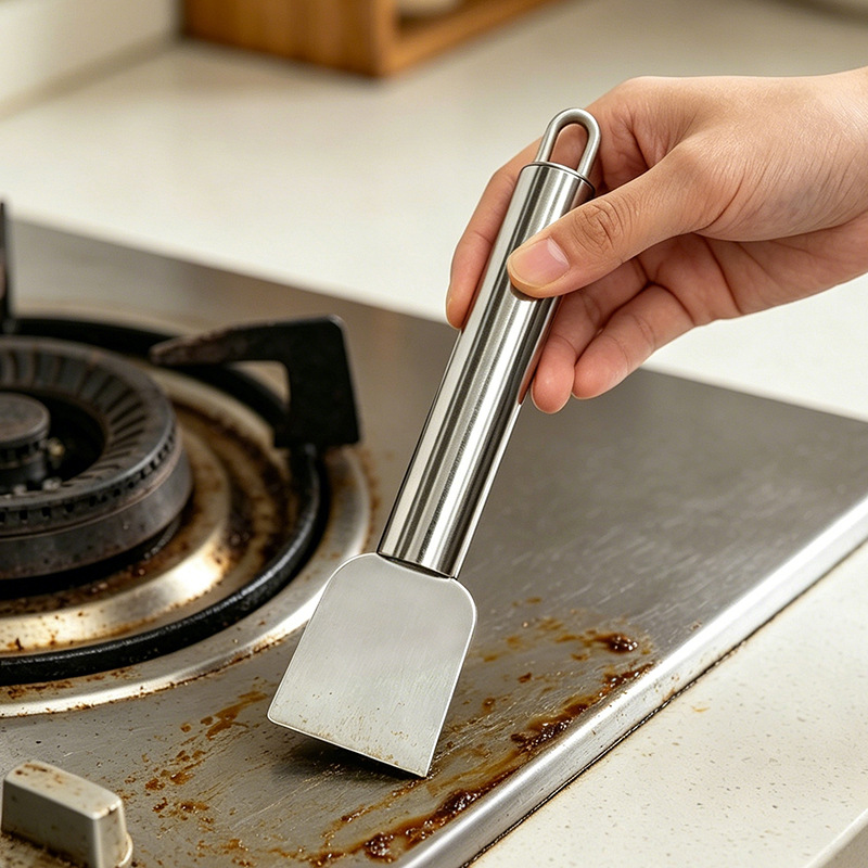 Kitchen small tools: Stainless steel multi-functional cleaning scraper, kitchen grease scraper, refrigerator ice remover, frost cleaning scraper