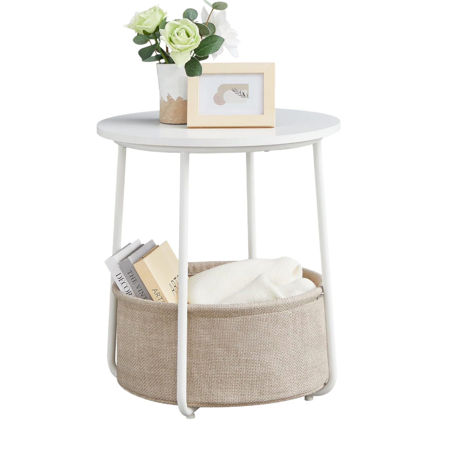 Coffee table, living room, high-end feel, balcony, exquisite small tea table cabinet, living room, modern and simple, small apartment, round, light luxury side table Item Picture