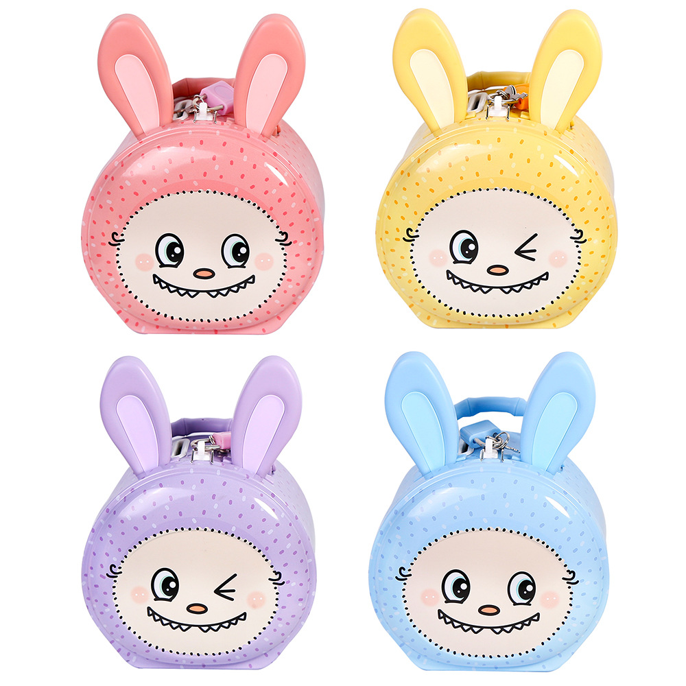 卡通存钱罐小孩女学生可存可取储存罐摆件生日礼物儿童储蓄罐白底实物图