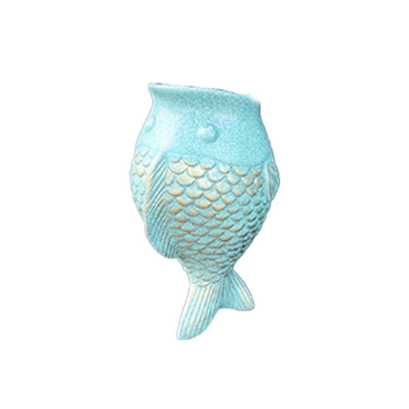 Wall-mounted spotted fish flowerpots, green ivy wall-hanging, simple European-style hanging, no need for drilling, outdoor decorative flower vases for villas Item Picture