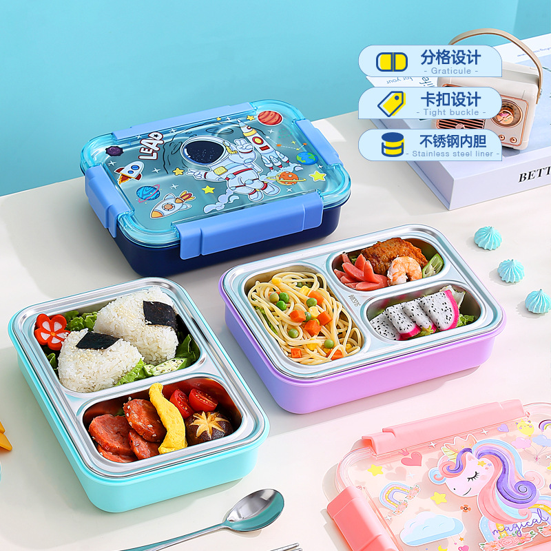 Student lunch boxes, stainless steel insulated lunch boxes, special compartments for delivering meals, sealed lunch boxes for office workers