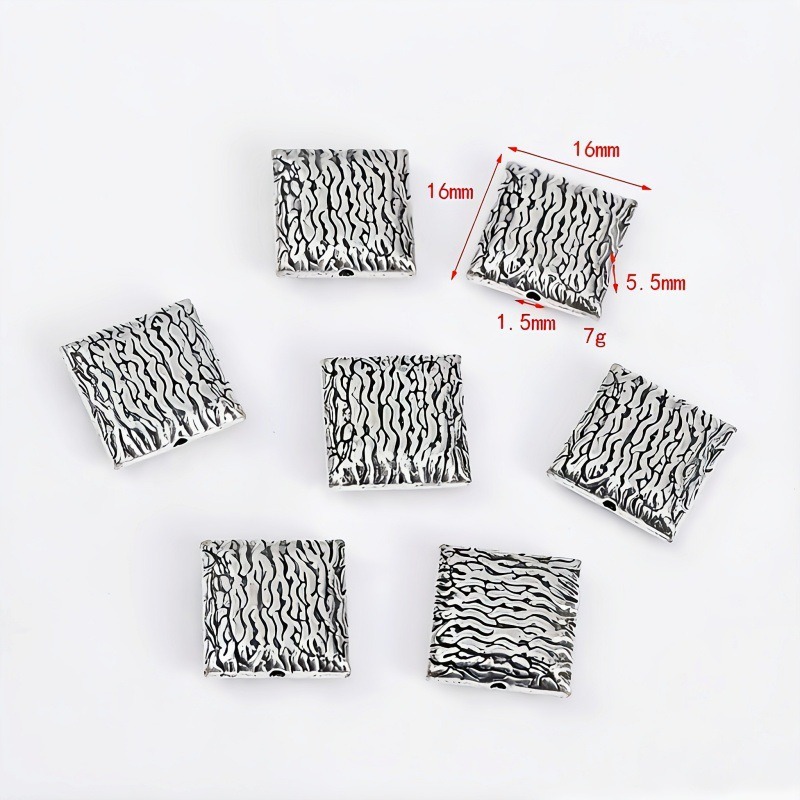 New ancient silver fashionable retro straight hole bead diy bracelet, bangle, necklace, beaded and scattered bead spacer jewelry accessories Specification image