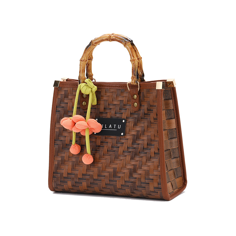 2025 nuevo verano tailandés cesta bolsa portátil francés bolso tejido a mano mujer bolsa de gran capacidad tote Item Picture