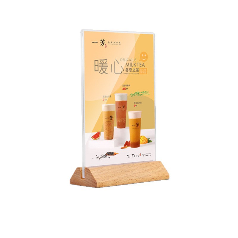 Cross-border A5 table number, A6 solid wood menu, wine table number, a4 beech wood menu display board, table sign, acrylic table card, Western restaurant dish introduction, seating arrangement, cafe price tag, booth, hotel table, dining table, sign, wooden display Specification image