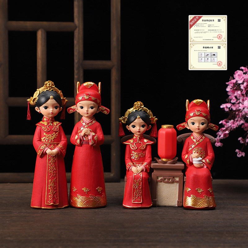 New Year wedding decorations for the bride and groom, Chinese-style wedding gifts and handicrafts, exquisitely decorated wedding rooms details Picture